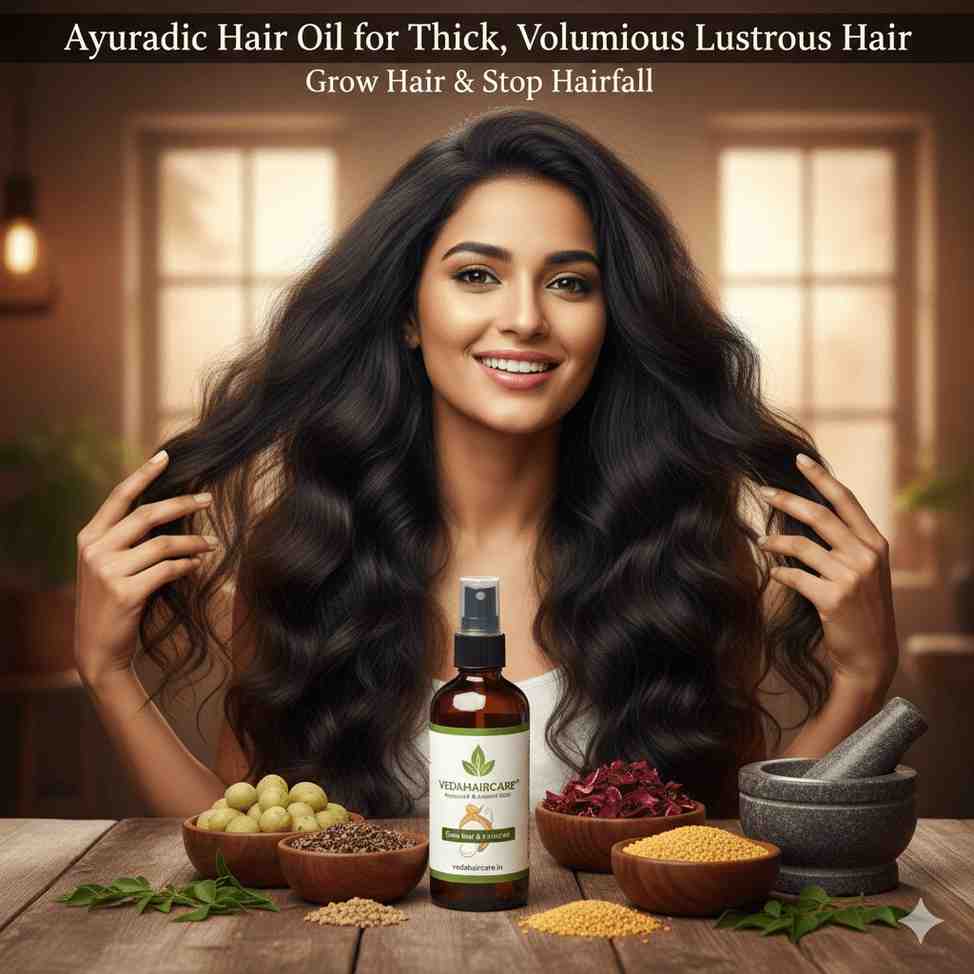 Ayurvedic Hair Oil for Thick, Voluminous, Lustrous Hair