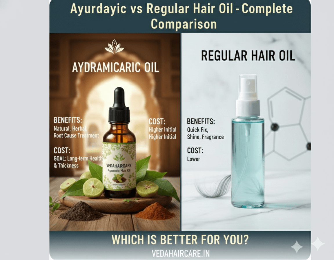 Ayurvedic vs Regular Hair Oil - Complete Comparison and Which is Better