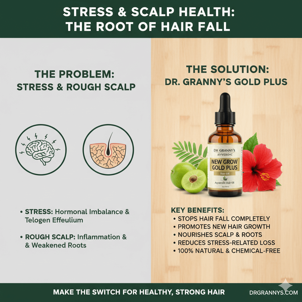 Stress and Scalp Health: Why Your Hair is Falling and How DR. GRANNY's Gold Plus Can Help